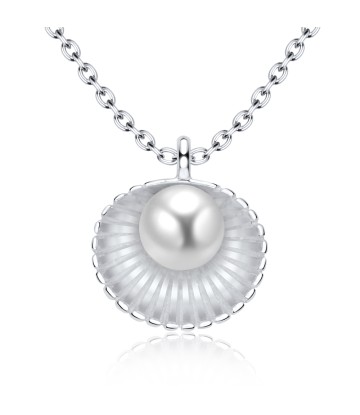 Shell With Pearl Silver Necklace SPE-2911